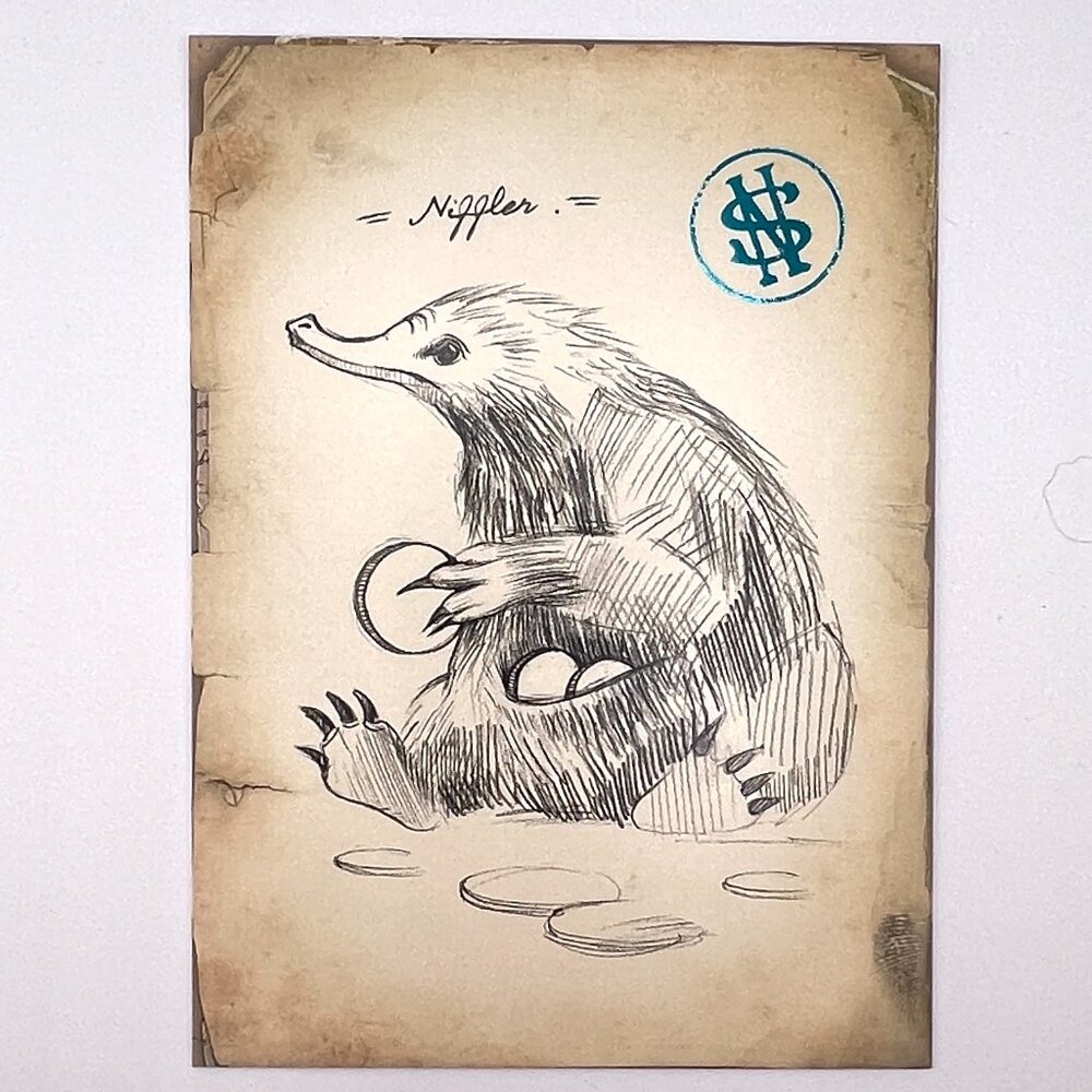 MinaLima Mystery Postcard Harry Potter Fantastic Beasts Newt Scamander Niffler - Picture 2 of 4